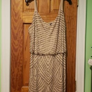 Adrianna Pappell Blouson Sequin Gown